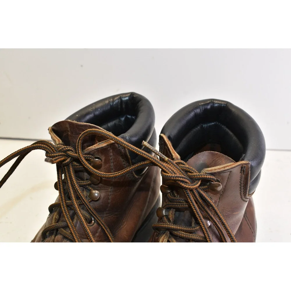 Red Wing 1607 Supersole Work Boots Brown Mens 9B Leather Lace Up Padded USA 90's